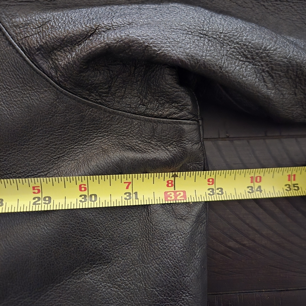 Harbor Bay Genuine Leather Black Biker Outlaw Jacket 4XL Tall - Picture 10 of 11
